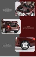 Modelo De Coche Maybach S600 Pullman 1:24 Metal Con Sonido Y Luz Vehículo De Simulación Para Niños Regalo Juguete De Lujo - details 8