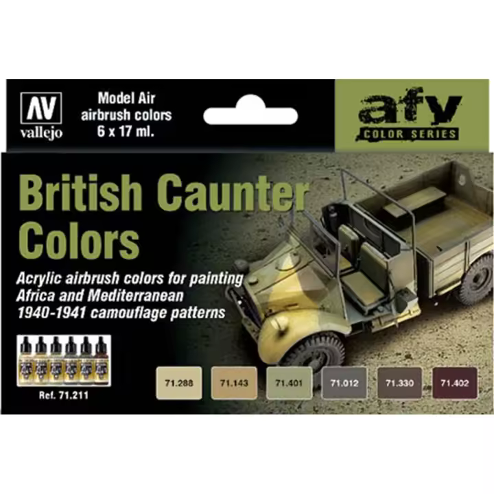 ACRYLICOS VALLEJO - CONJUNTO DE PINTURAS CAUNTER BRITISH COLORS - VALLEJO 71211 - 1