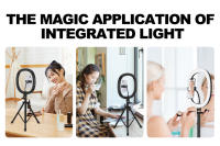 MZ-10 Luz de relleno en vivo plegable telescópica integrada de 10 pulgadas 3 modos de luz 10 niveles de brillo Anillo de luz LED regulable para fotografía de maquillaje YouTube Vlog TIK Tok Envió 24Horas - details 13