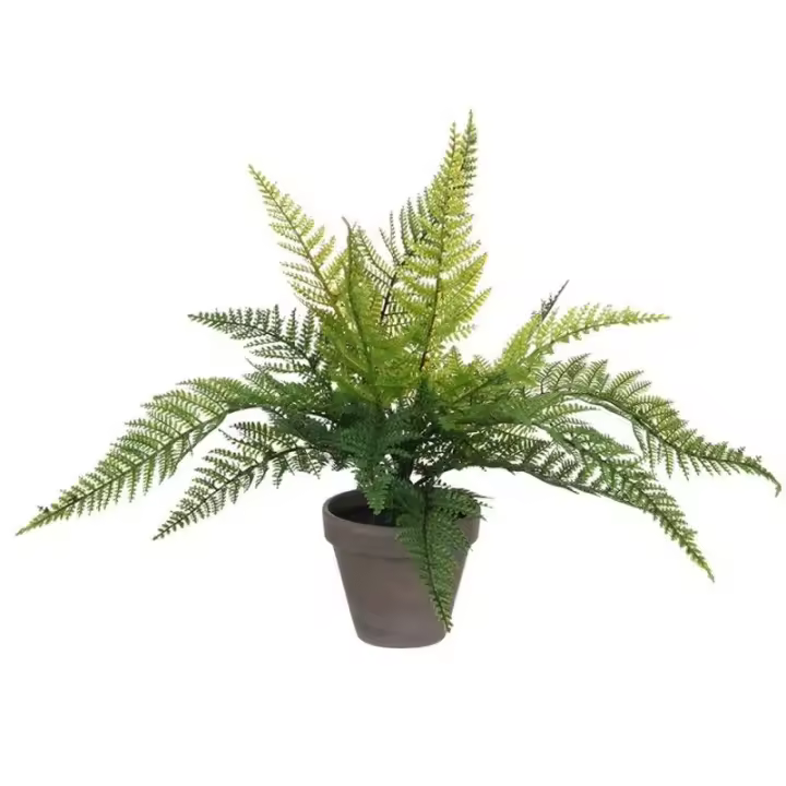Helecho Verde PVC con Maceta Gris 40x11,5cm - 1