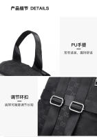Nueva Moda Bolso De Hombro Doble Casual Para Mujer Bolsa De Escuela De Gran Capacidad Con Patrón Oscuro Material De Tela Oxford - details 21