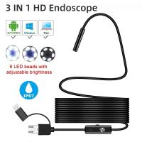 Cámara De Endoscopia HD Completa MicroUSB Tipo C Para Smartphone Android 2M 5M 10m Cables Rígidos Flexibles 8mm Inspección - details 1