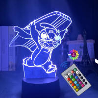 Lámpara De Noche Disney's Lilo & Stitch Con Control Remoto Y Toque Inteligente Decoración De Habitación Regalo De Cumpleaños San Valentín Navidad - details 1