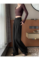 Pantalones Anchos De Pierna Para Mujer Cintura Alta Botones Elegante Minimalista Primavera Verano Sueltos Rectos De Poliéster - details 9
