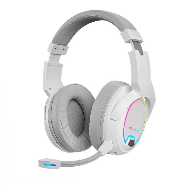 Mars Gaming MHW-100, Auriculares Inalámbricos ARGB Flow, Micrófono ENC Extraíble, Tecnología Inalámbrica 2.4GPRO, Auriculares ARGB Negro o Blanco - 1