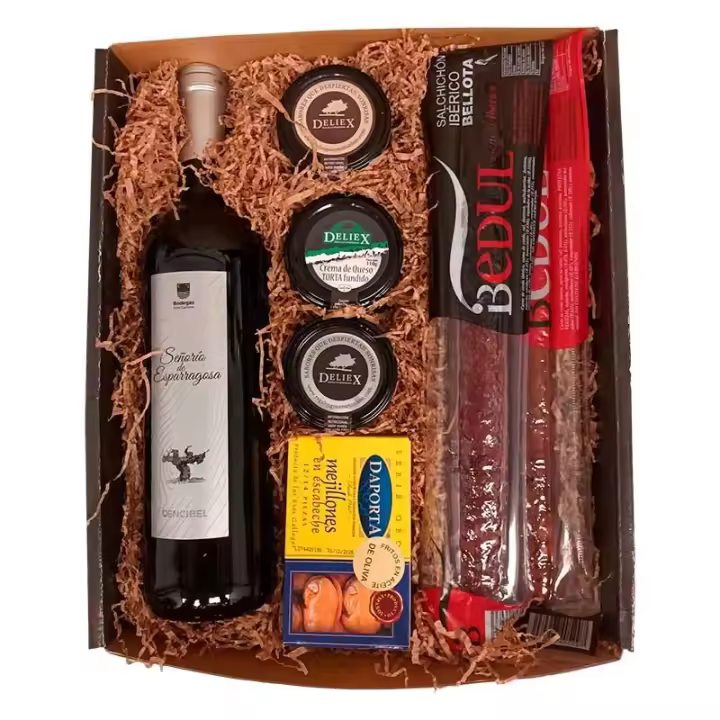 Deliex delicias de Extremadura. Lote de Navidad para regalo a empleados en cena de Navidad, cumpleaños o en cualquier tipo celebración o evento, sin duda será un acierto. - 1