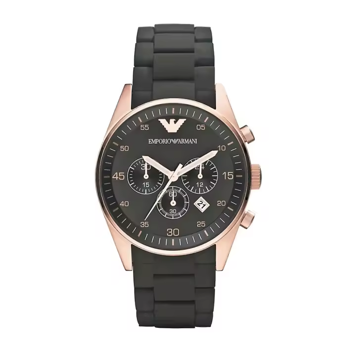 Armani Reloj Hombre AR5905 43mm Acero y Goma Cronógrafo - 1