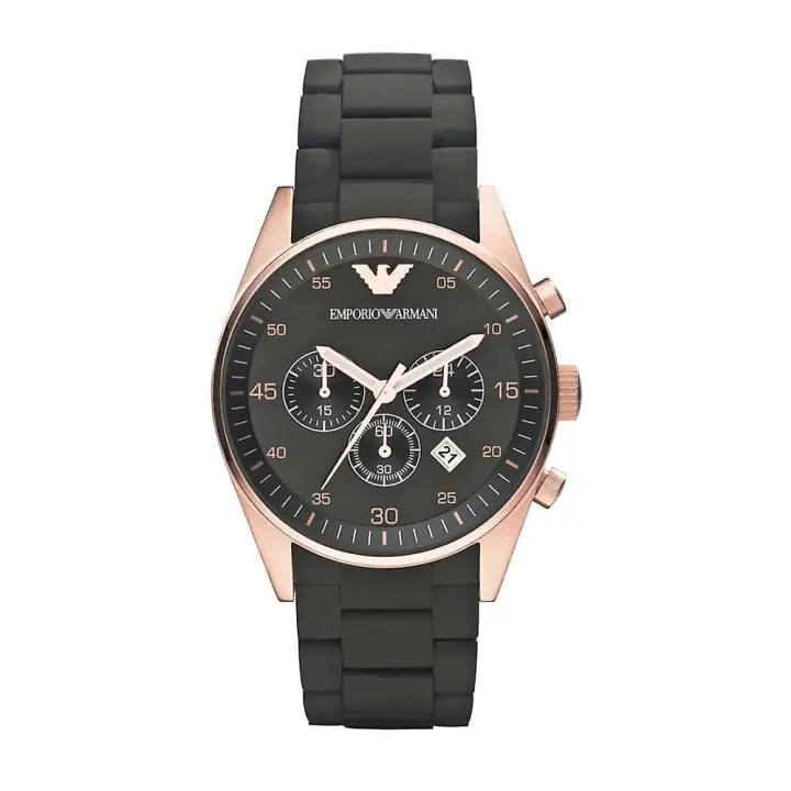 Armani Reloj Hombre AR5905 43mm Acero y Goma Cronógrafo - 1