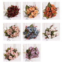 Decorativo Mini Peonía Artificial Para Centro De Mesa Y Boda Bouquet De Flores Sintéticas Vintage Para Exhibición En El Hogar - details 5