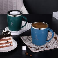 Taza De Café De Acero Inoxidable 304 Con Tapa Y Manija Tumbler Doble Capa Resistente Al Calor Vaso Termo Ecológico Para Bebidas - details 9
