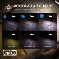 Lámpara De Lectura LED Recargable Por USB Con Clip Luz De Lectura Portátil Para Ojos Cuidado Nivel De Brillo Ajustable Marca Amber - details 6