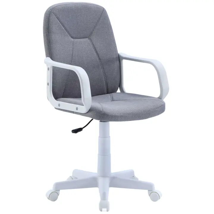 Silla De Oficina Giratoria Fost Color Gris y Blanco - 1