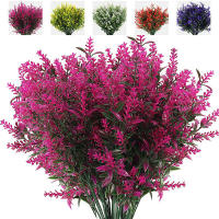 8pcs Flores Artificiales De Lavanda Faux UV Resistentes Para Decoración De Hogar Y Bodas Accesorios De Flores Plásticas Para Exterior - details 6