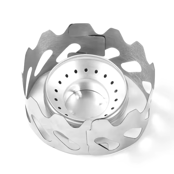 Mini Estufa De Camping Aluminio 40ml Con Ventilador De Acero Inoxidable Portátil Para Senderismo Y Acampar Sin Ignición Incluida - 1