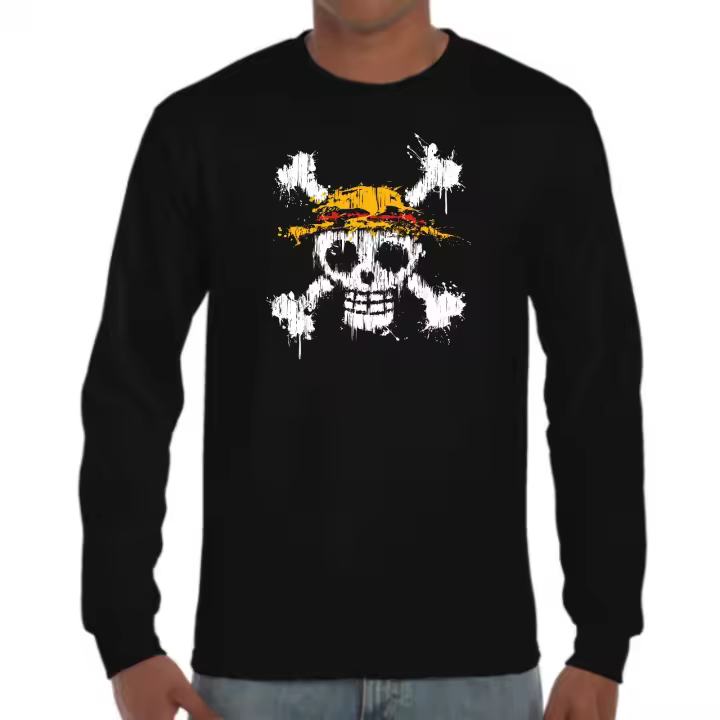 The Fan Tee Camiseta Manga larga de HOMBRE One Piece Luffy Monkey Zoro Nami 093 - 1