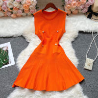 Vestido Corto Plisado De Moda Verano 2025 Para Mujer YuooMuoo Con Cuello Redondo Y Cintura Ajustada Vestido De Fiesta A-line Streetwear - details 13