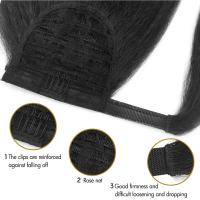 Extension De Cabello Sintético Textura Africana Kinky Con Clip Ponytail Alrededor De 18 Pulgadas Fibras Resistentes a Altas Temperaturas - details 11