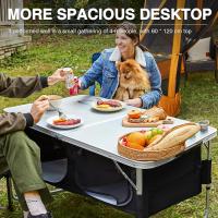Mesa Plegable de Camping con Almacenamiento, Escritorio Compuesto de Aluminio, Mesa Plegable con Patas Ajustables, Mesa Plegable de Picnic al Aire Libre de - details 0