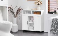 Mueble de Baño con Ruedas Armario de Suelo Estrecho con Puertas Correderas Mueble Cocina Auxiliar de Madera Lacada con Estantes para Espacio Estrecho 20 x 70 x 72 cm,Blanco - details 9