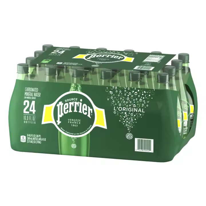 PERRIER Agua Mineral con Gas, Pack de 24 Botellas (4 Packs de 6 x 50cl)  Refrescante, 0 Calorías, 0 Azúcares  ¡La Elección Saludable para Cada Momento del Día! - 1