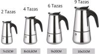 Cafetera Italiana de Acero Inoxidable, de 2 a 12 tazas de Capacidad, Apto para Eléctrica, Vitrocerámica, Gas o Inducción. Perfecto para uso doméstico y oficina. Cafetera Moka espresso. - details 0