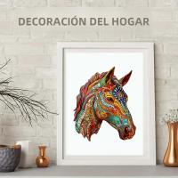 Puzzle De Madera En Forma De Caballo Colorido Juego Interactivo Para Familia Regalo Elegante Para Adultos Mayores Irregular - details 4
