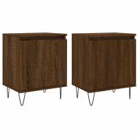vidaXL Mesitas de noche 2 unidades madera de ingeniería 40x30x50 cm Blanco, Blanco brillante, Roble Sonoma Mesita habitacion mesitas de noche dormitorio para Salón, Estudio, Mesa Auxiliar - details 2