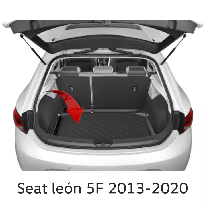 Bandeja de Maletero Original SEAT León 5F (2013-2020) - Protector de plástico para maletero Seat león resistente - Cubierta para maletero flexible Seat -  Accesorios Seat de Alta Calidad para el interior - Cubierta maletero cupra león - Accesorios Cupra - 1