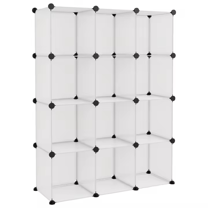 Estantería de cubos con 12 compartimientos PP transparente - 1