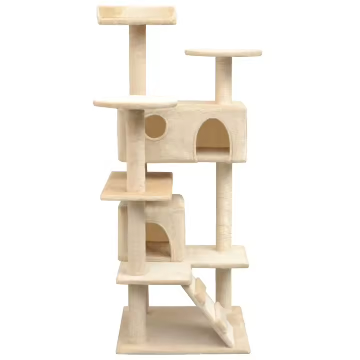 Rascador para Gatos con postes de arce 125 cm beige - 1