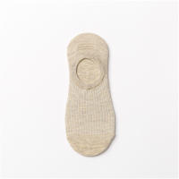 Calcetines Cortos Transpirables Para Mujer Color Sólido Con Banda Estampada Japonesa Y Antideslizante De Silicona Calcetines Invisibles De Algodón - details 15