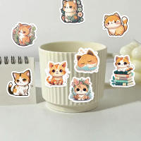 30pcs Pegatinas De Gato Naranja Grande Y Energetico Kawaii Para Decoración De Diarios Tazas Portátiles Y Scrapbooks Estilo Collage - details 6