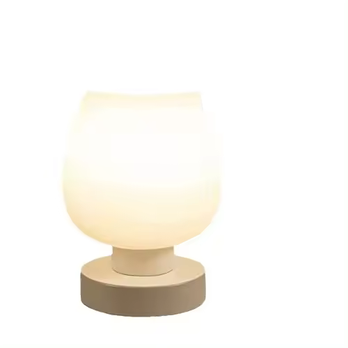 Lámpara de Mesita de noche táctil: Lámpara Moderna para dormitorio, Sala de estar, de Noche Mesita, lámpara de escritorio con Pantalla de Vidrio Blanco, regulable, Regalos de Disesimple - 1