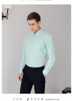 Camisa Larga Para Hombre Estilo Clásico Ajustada Sólida Color Básico Para Oficina Formal Blanca Casual Smart Business - details 16