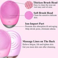 Cepillo de limpieza facial, cepillo facial impermeable de silicona blanda eléctrica 3 en 1, cepillo facial vibrante acústico impermeable ipx7 recargable por USB para limpieza profunda, exfoliación suave y masaje - details 3