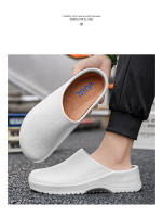 Zapatillas De Verano Para Hombre Con Capa De Dedo Antideslizantes Impermeables Cómodas Y Transpirables Sandalias Planas De Trabajo En Color Sólido Para Cocinero - details 12