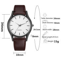 Reloj De Cuarzo Minimalista Para Parejas Correa De Cuero Múltiples Colores Accesorio De Ropa Casual Reloj Simplicidad - details 13
