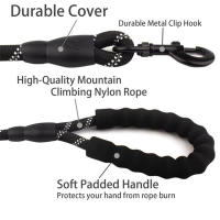Correa De Mascota 1.5m Con Manija Padded Y Reflectante Para Perros Pequeños Medianos Y Grandes Correa Básica De Nylon Para Todas Las Edades - details 9