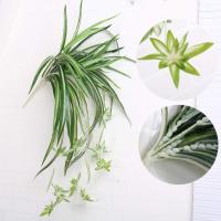 HORO.ES Planta de araña 3PCS artificial de imitación de clorophytum Comosum para decoración del hogar, hotel, seda, 5 ramas, 35 hojas, 12 flores, 60 cm de largo colgante - details 5