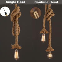 Lámpara Colgante Vintage Edison E27 De Cuerda De Lino Retro Estilo Industrial Para Decoración De Loft Y Hogar Fuente De Luz Halógena - details 4