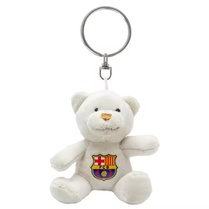 Llavero Osito FC Barcelona 8 cm | Producto Oficial con Escudo del Club | Peluche Suave y Ligero | Ideal para Llaves, Mochilas o Bolsos | Regalo Perfecto para Niños, Aficionados o Coleccionistas del Barça | Accesorio Deportivo Divertido - 1