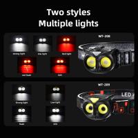Linterna Frontal De Cabeza Recargable Tipo-C Owl Cob Rotativa 360° Luz LED Para Pesca Y Caza Impermeable Con Imán USB - details 1