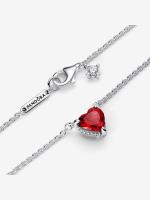 Pandora - Collar with Colgante de Halo de corazón brilliant-Plata de Leyes - details 1