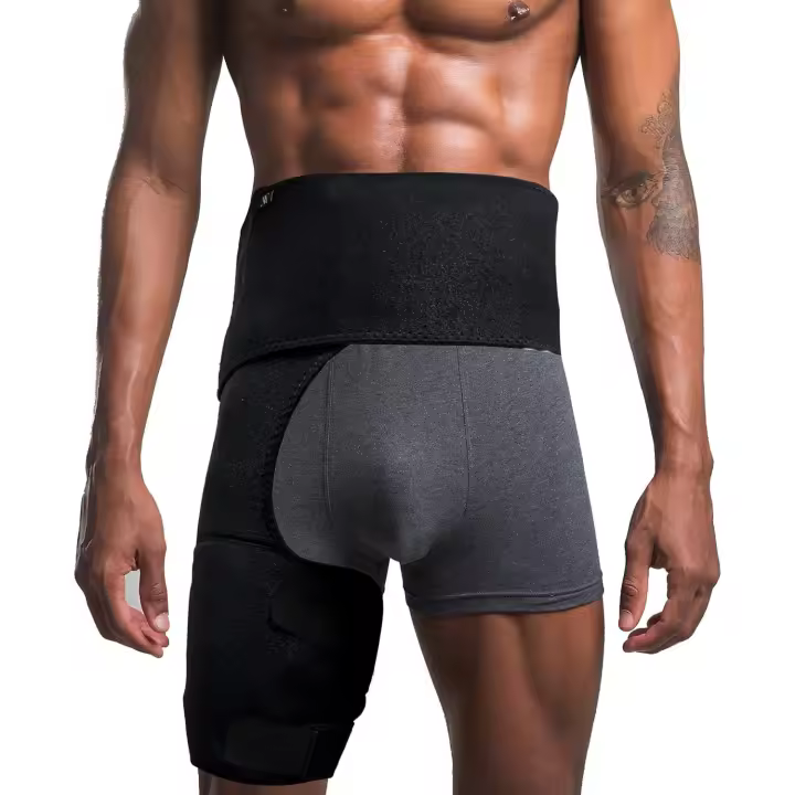 DOUBLE M, Muslera Compresiva para Hombre, 1 Unidad, Soporte del Muslo, Apoyo para Cadera, Muslo e Ingle, Recuperación y Rehabilitación, Alivio del Dolor, Ajustable, Nylon - 1