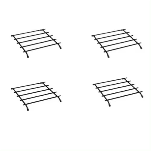Pack de 4 Pannenonderzetters Excellent Houseware - Negro - Cuadrados - Metal - 20cm - Posavasos para Sartenes - 1