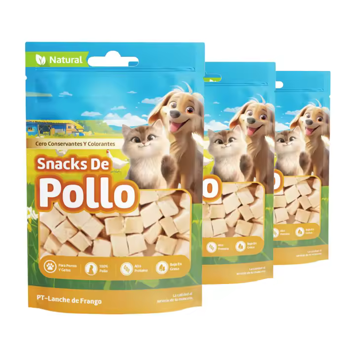 Snacks Naturales Tira de Pollo para Perros y Gatos 100% Carne Pura, Liofilizado, Alto en Proteína, Bajo en Grasa, Sin Aditivos Bocaditos Saludables para Mascotas - 1
