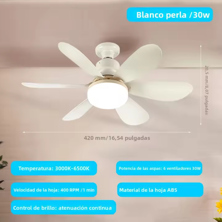 Ventilador De Techo LED Con Control Inalámbrico Y 3 Modos De Iluminación Ajustables E26/E27 Base 20-40W Para Sala De Estar Y Hogar - 1