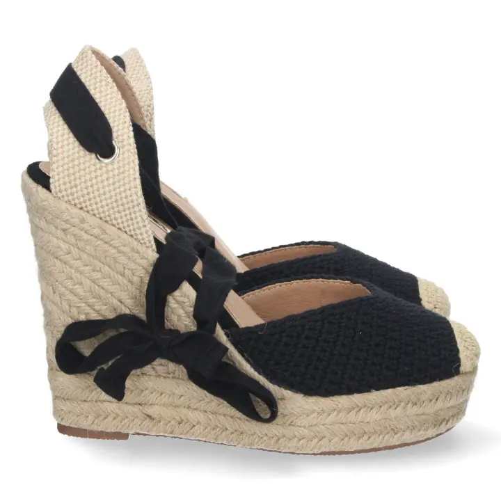 PuntoSalao Sandalia de cuña pala cerrada mujer color negro - 1