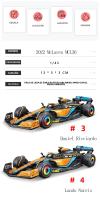 Bburago 1:43 Coche De Juguete De Aleación 2022 Lando Norris McLaren F1 Team MCL36 Daniel Ricciardo Modelo Super Formula Die Cast - details 0