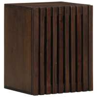 vidaXL Armario de baño de pared madera maciza de mango 38x34x48 cm en color Marrón claro/Marrón | almacenamiento funcional diseño moderno para baño dormitorio sala - details 1